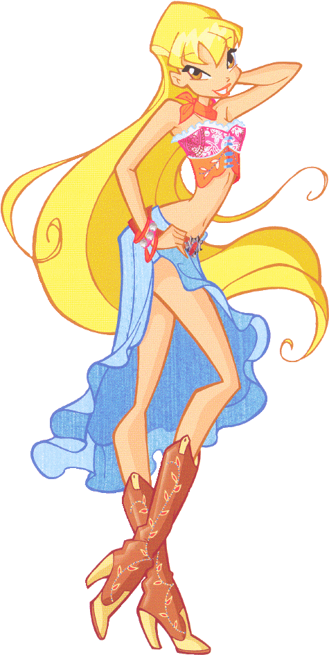 Stella As A Cowgirl - Winx Club Season 4 Stella (493x959), Png Download