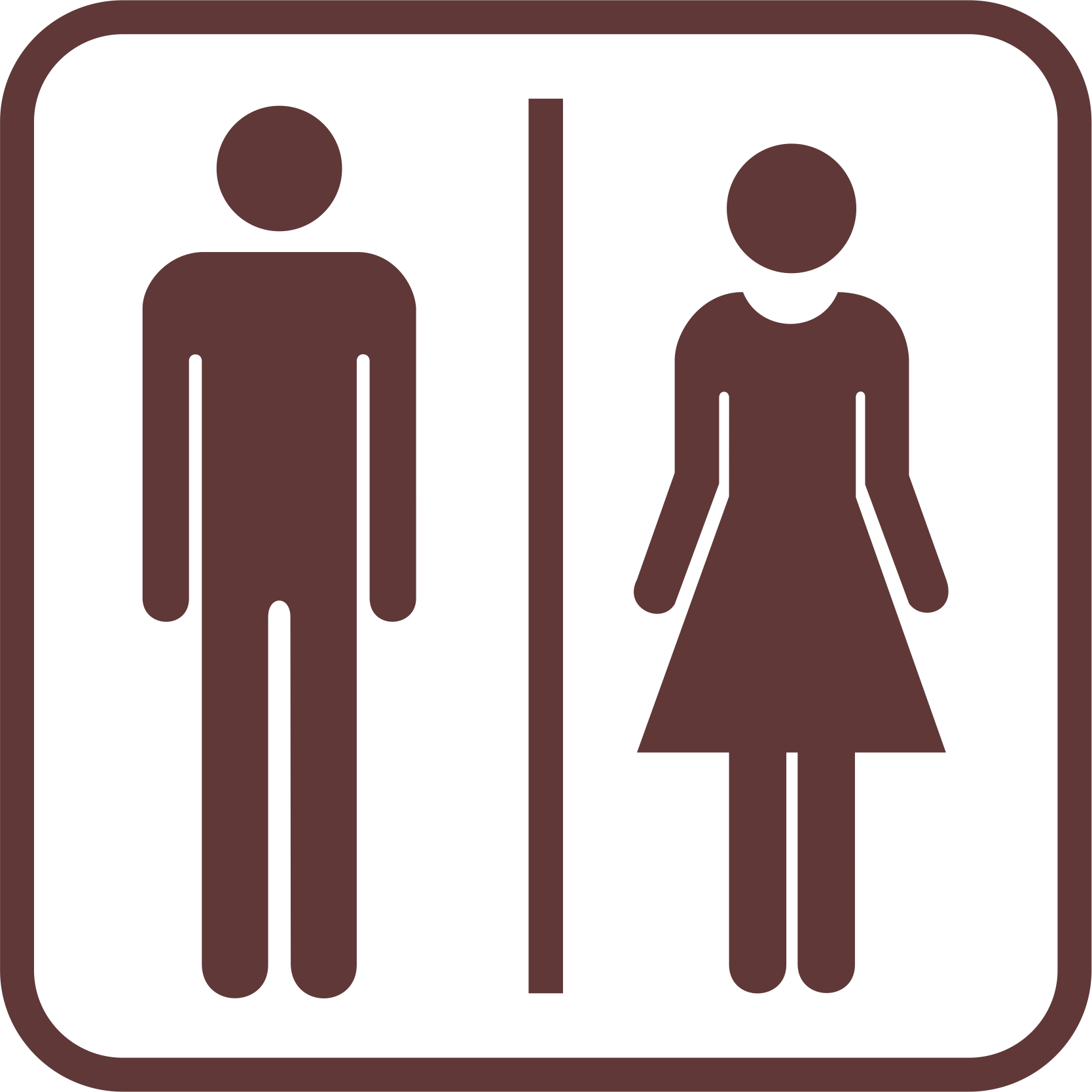 Public Toilet Female Mark - Bathroom Male Symbol (1668x1668), Png Download