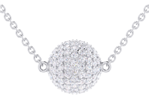 Diamond Ball Pendant - Подвеска Буква А Золото (600x600), Png Download