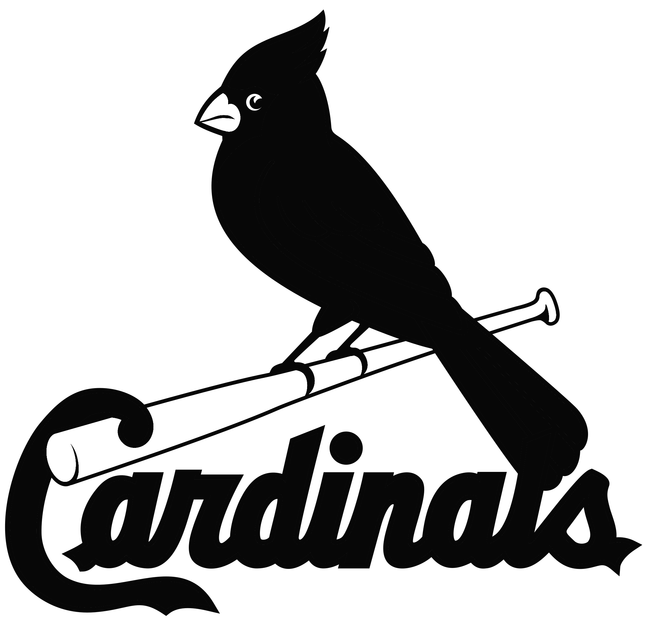 Louis Cardinals Logo Black - St Louis Cardinals Black (2400x2400), Png Download