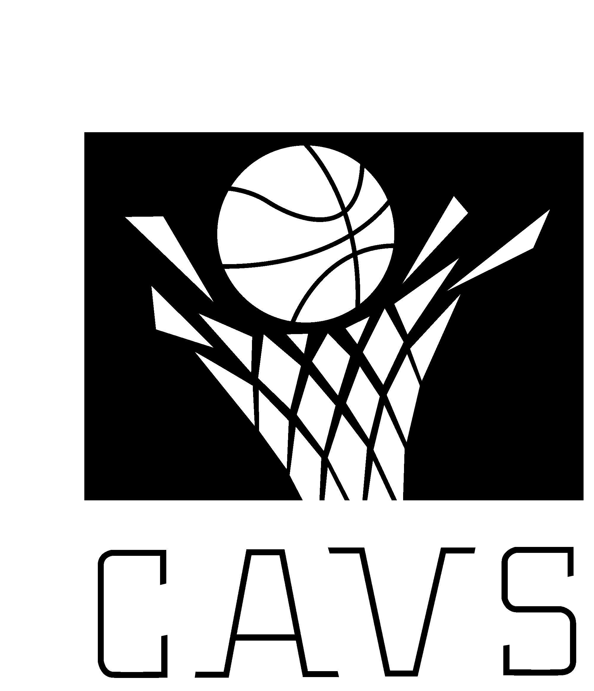 Cleveland Cavs Logo Black And White - Cleveland Cavaliers Throwback Logo (2400x2400), Png Download