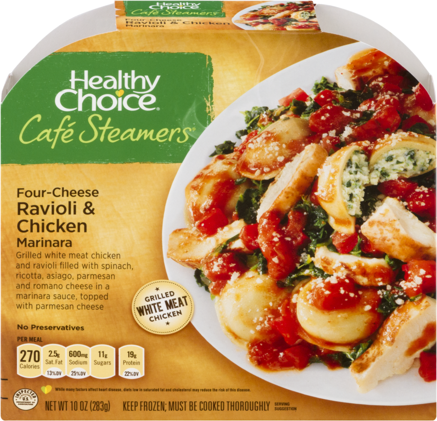 Healthy Choice Cafe Steamers Four-cheese Ravioli & - Healthy Choice Cheese Ravioli (1000x1000), Png Download