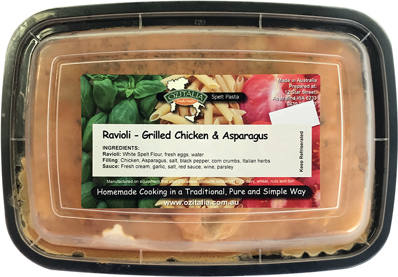 Ozitalia Chicken & Asparagus Spelt Ravioli - Breakfast Sausage (800x800), Png Download