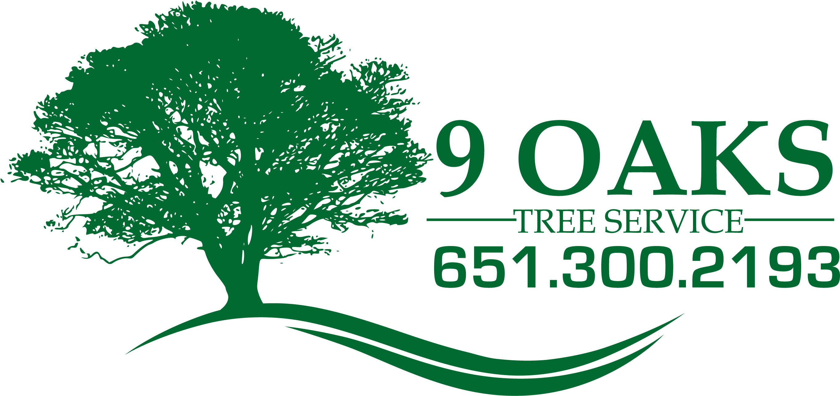 Tree Service Woodbury Mn - Green Oak Tree Silhouette (2728x1325), Png Download