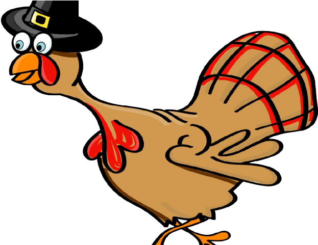 Turkey Clipart Transparent Background - Thanksgiving Turkey Cartoon Black And White (640x480), Png Download