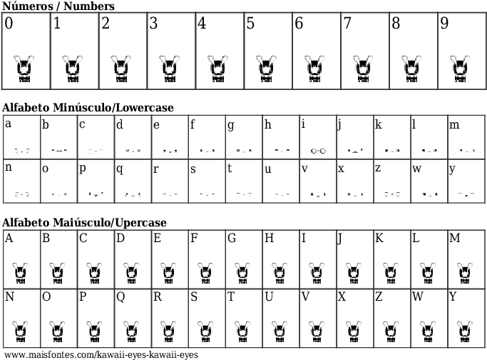 Detalhes Da Fonte Kawaii Eyes Kawaii Eyes - Kruti Dev 011 Font (689x640), Png Download