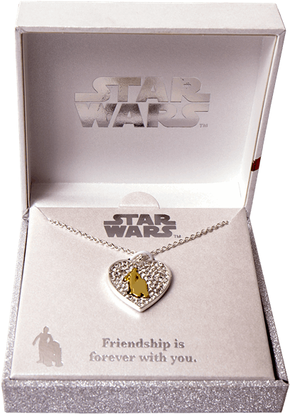 R2 D2 & C 3po Heart Pendant Necklace - Box (600x600), Png Download