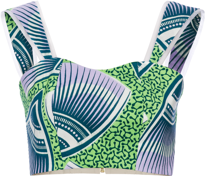 Coral Green Crop Top (1000x1500), Png Download