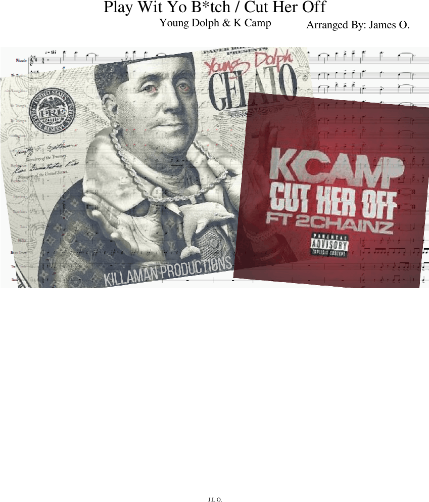 Play Wit Yo B*tch / Cut Her Off Sheet Music For Clarinet, - Young Dolph X Wiz Khalifa On The River (850x1100), Png Download