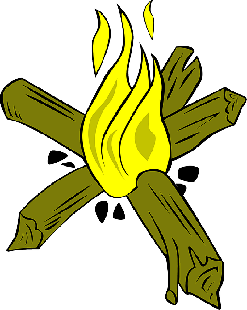 Star, Fire, Cartoon, Cooking, Camp, Campfires, Cranes - Star Fire For Camping (800x1003), Png Download