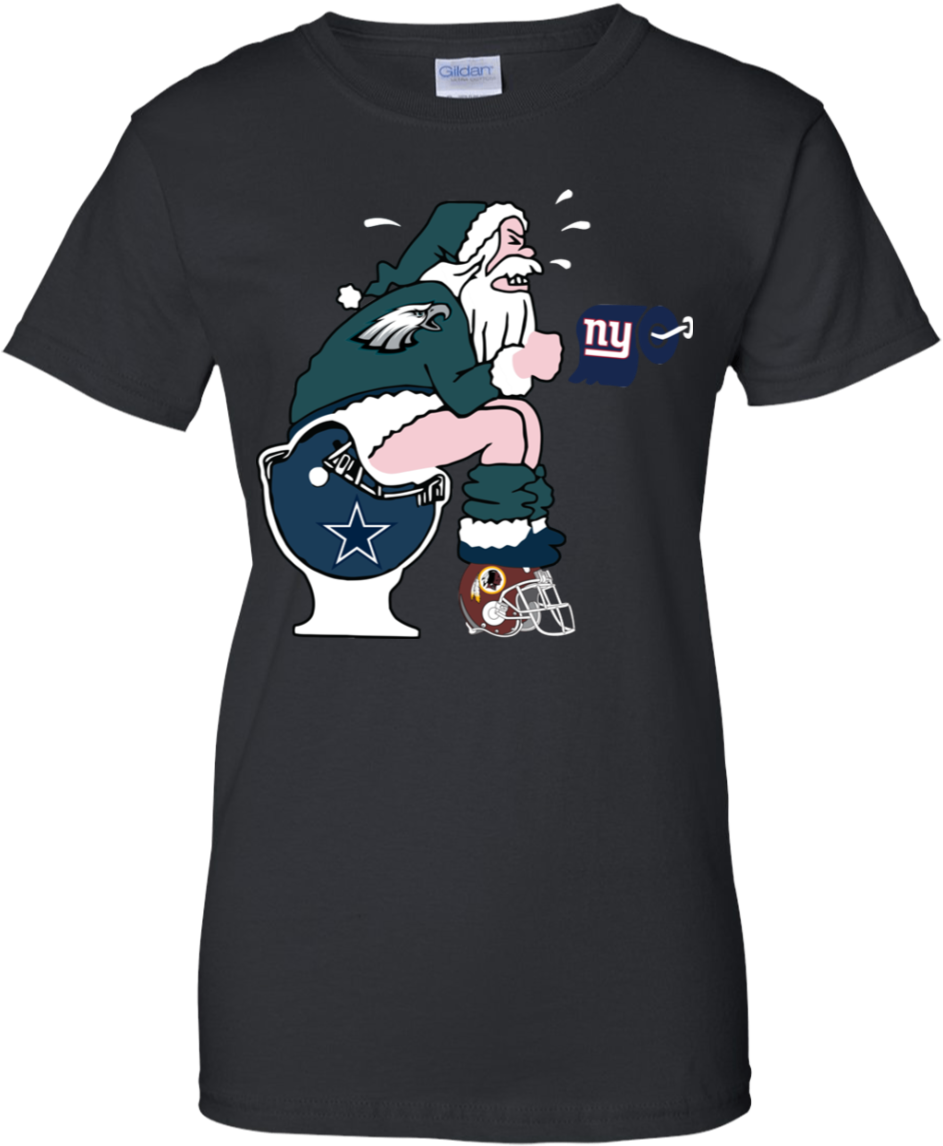 Philadelphia Eagles Santa Cowboys Toilet Redskins Helmet - Two Lost Souls Swimming In A Fishbowl T Shirt (1155x1155), Png Download