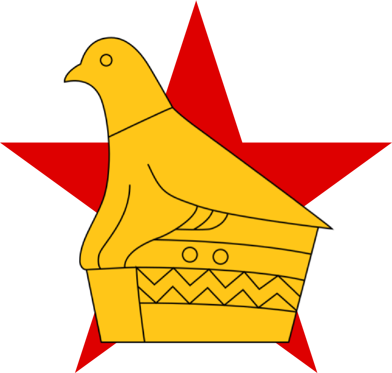 Star With Zimbabwe Bird - Zimbabwe Flag Emoji (1258x1198), Png Download