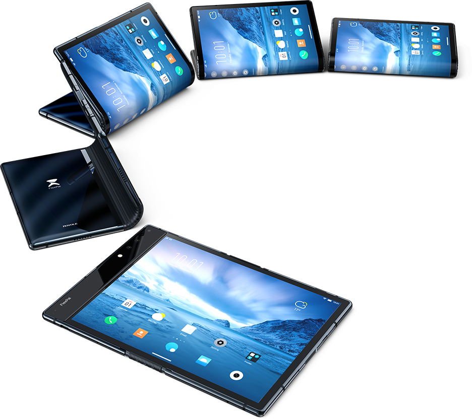 World's First Commercial Foldable Smartphone With Flexible (936x832), Png Download