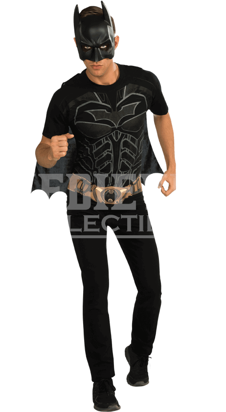 Dark Knight Rises Batman Cape T Shirt With Mask - Batman T Shirts Costume (850x850), Png Download