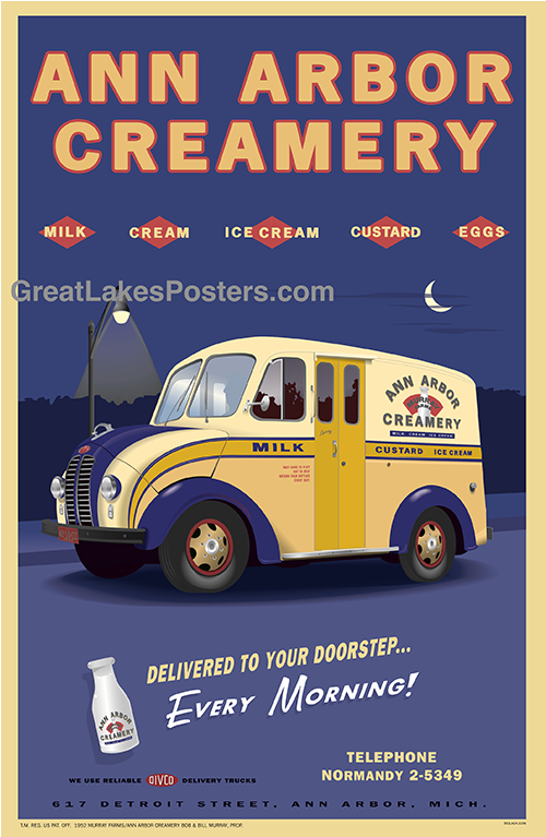 Great Lakes Posters Ann Arbor Creamery Poster - Poster (766x766), Png Download