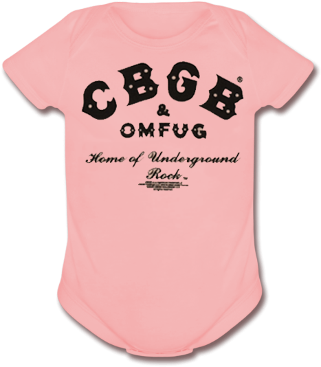 Cbgb Baby Classic Logo Pink Onesie - Cbgb Omfug Cbgb Logo (640x640), Png Download