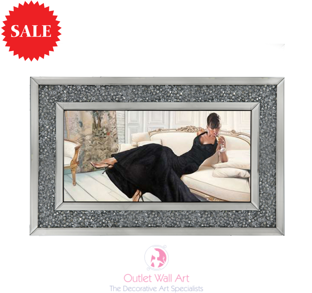 Interior Lady In A Mirror Frame 114cm X 64cm Diamond - Picture Frame (1024x1024), Png Download