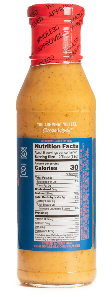 Sriracha Tahini Salad Dressing <br> Whole30 - Glass Bottle (1000x1000), Png Download