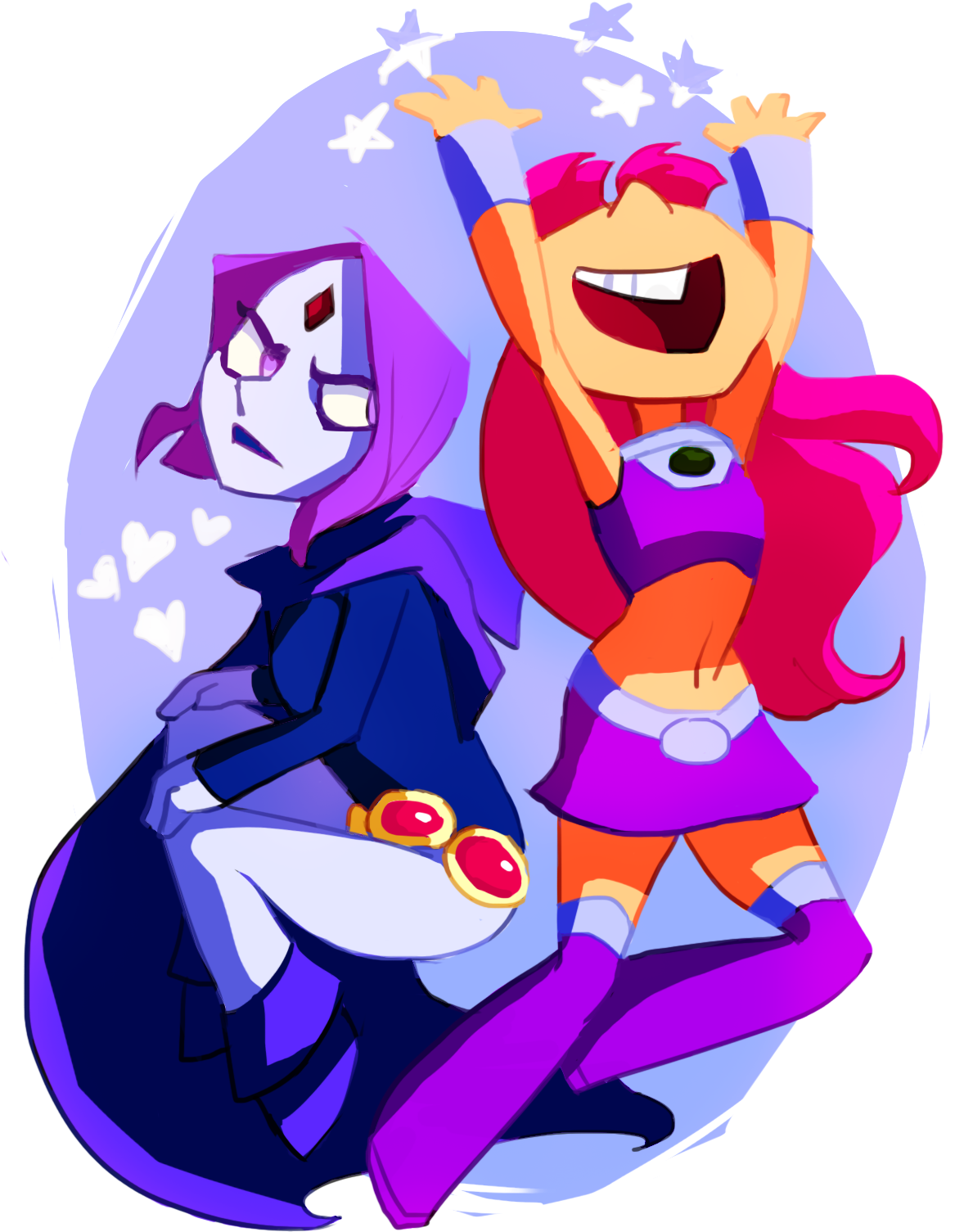 Starfire And Raven By Mewtant-30k - Teen Titans Go Starfire Fanart (1280x1600), Png Download
