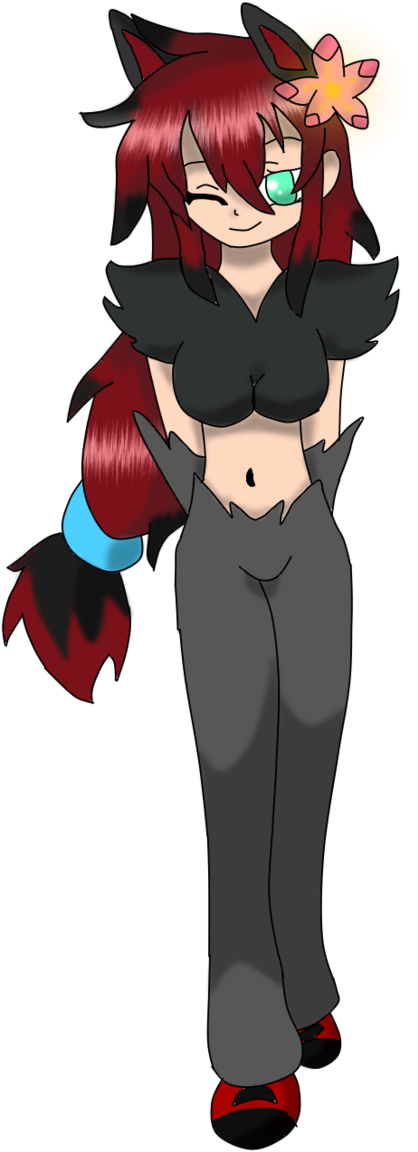 Zoroark Humana - Cartoon (905x1280), Png Download