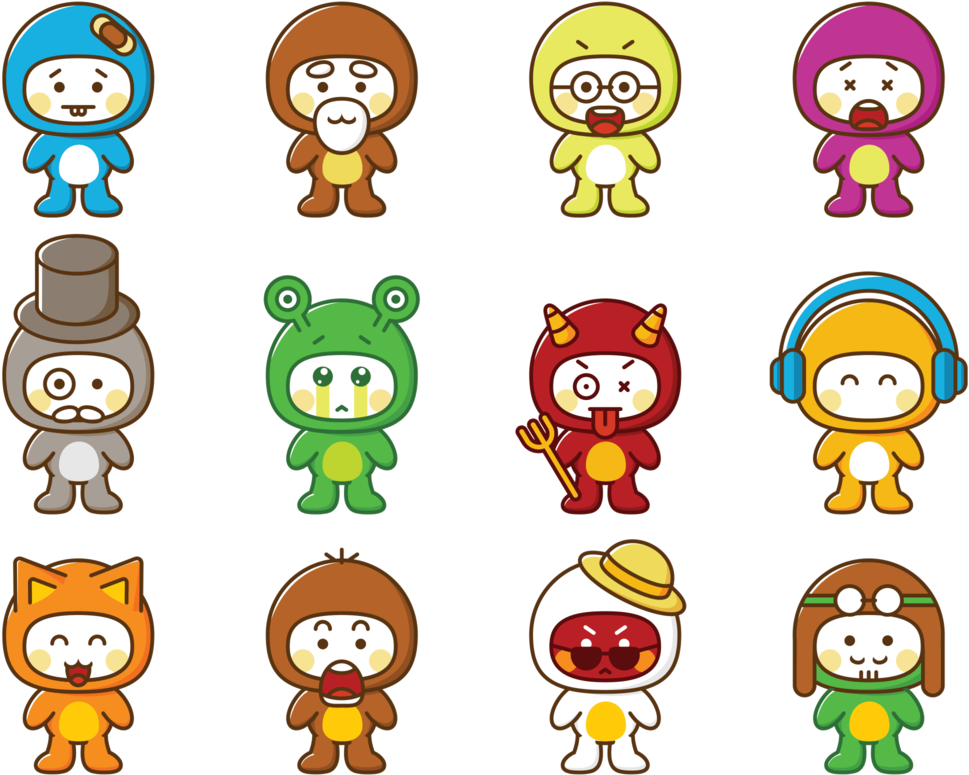 Cartoon Characters Png - Cute Vector Cartoon Characters (1136x936), Png Download