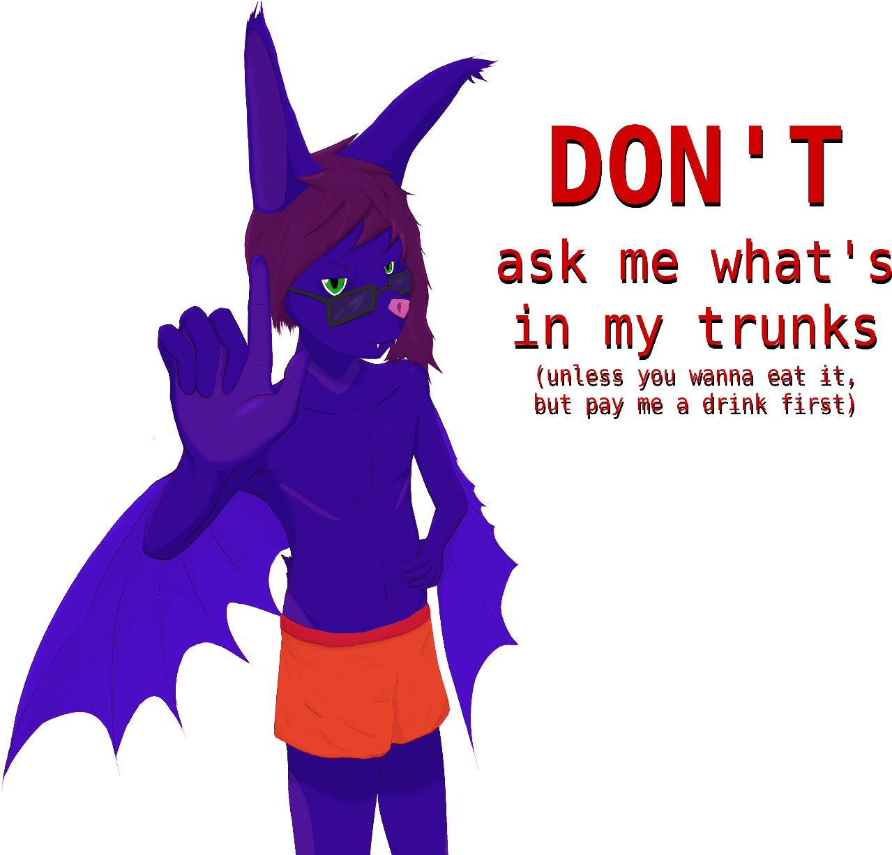 Blue Bat Anthro Pointing A Finger At You To Tell You - Cartoon (1337x1225), Png Download