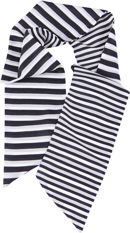 Naracamicie Scarf With Black Stripes - Monochrome (668x1000), Png Download