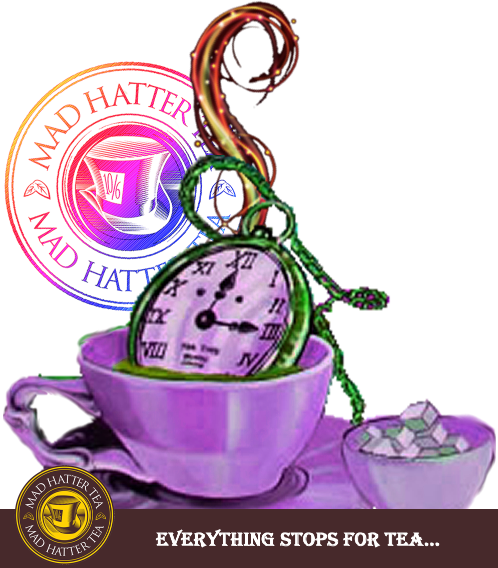 Mad Hatter Tea With Fob Watch (995x1136), Png Download