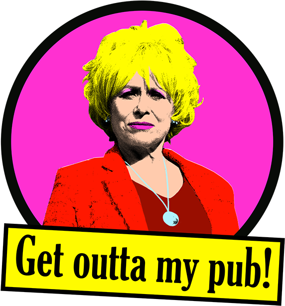 Peggy Mitchell Pop Art - Peggy Mitchell Get Outta My Pub (591x623), Png Download