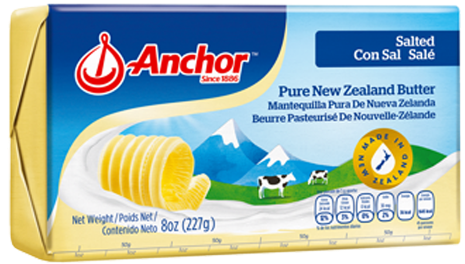 Anchor Salted Butter 227g - Anchor Butter (1057x1279), Png Download