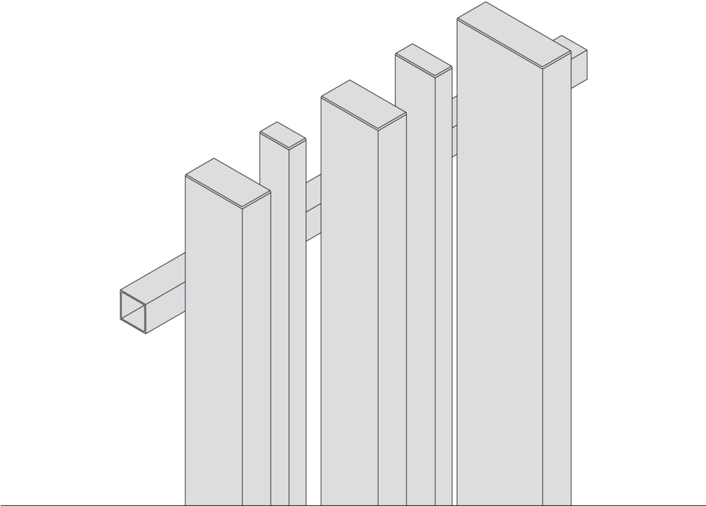 Varied-sizes - Picket Fence (1000x862), Png Download