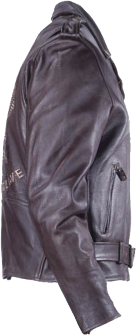 Classic Style Motorcycle Jacket With Side Laces And - Leather Jacket Side Png (800x686), Png Download