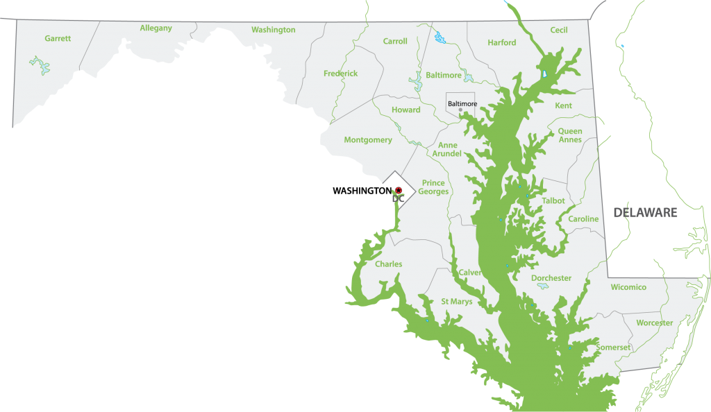 Greater Washington, D - Map (1024x594), Png Download