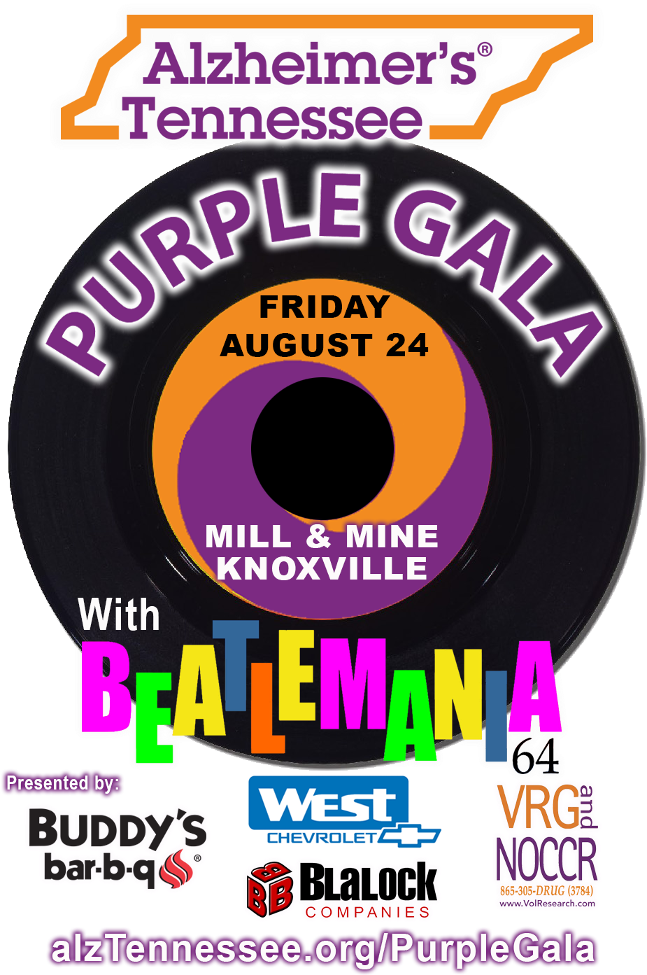 Purple Gala - Alzheimer's Tennessee (953x1400), Png Download