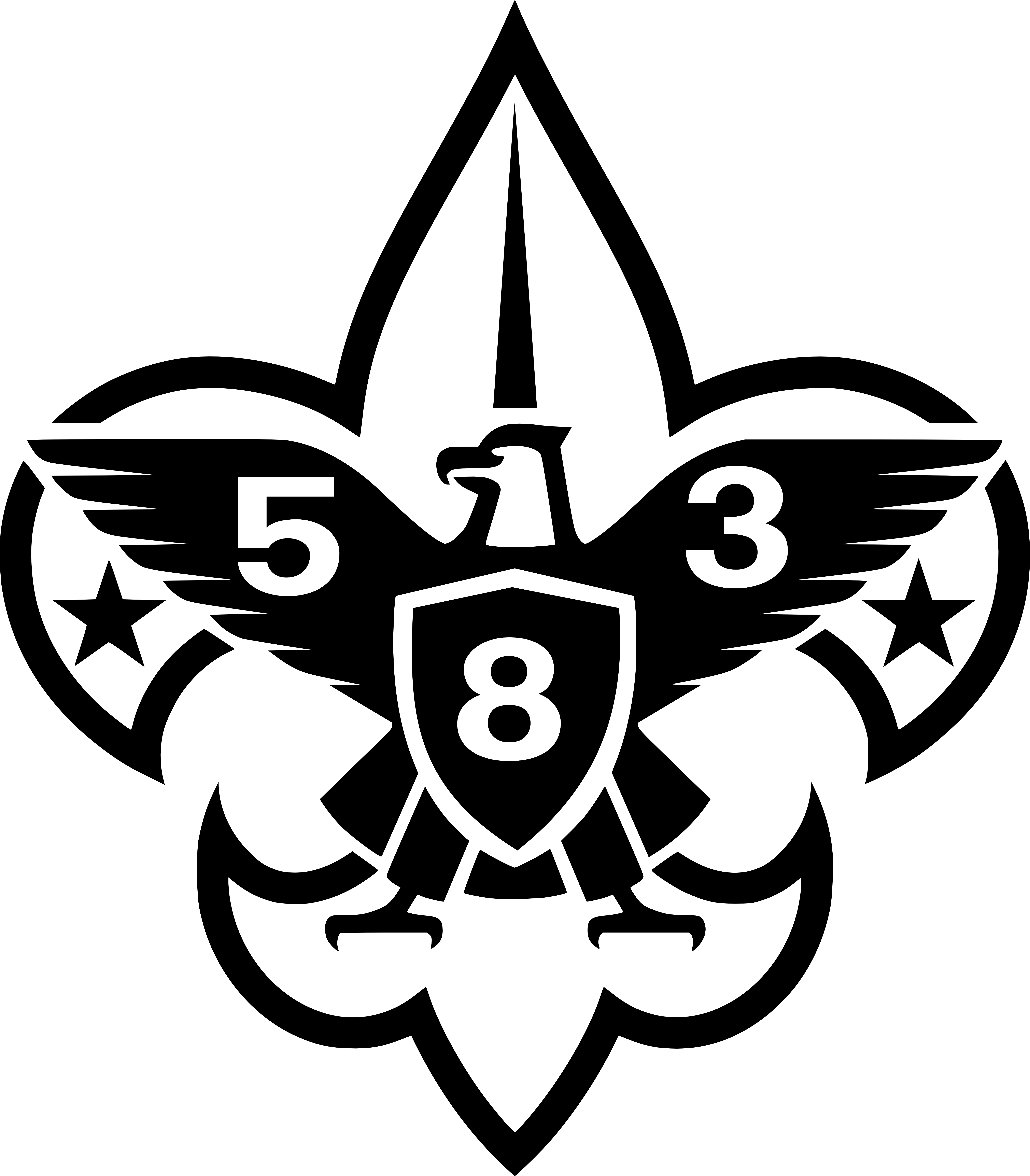 Troop583-logo - Boy Scout Logo Black And White (5077x5796), Png Download