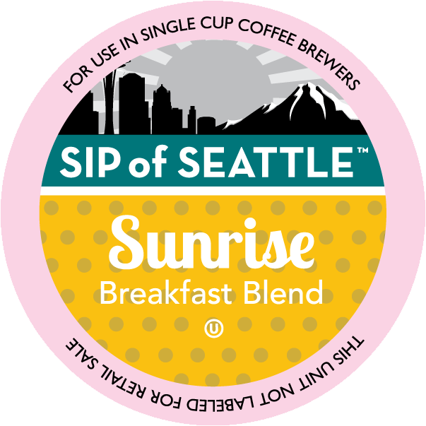 Sip Of Seattle Sunrise Breakfast Blend Coffee - Circle (603x603), Png Download