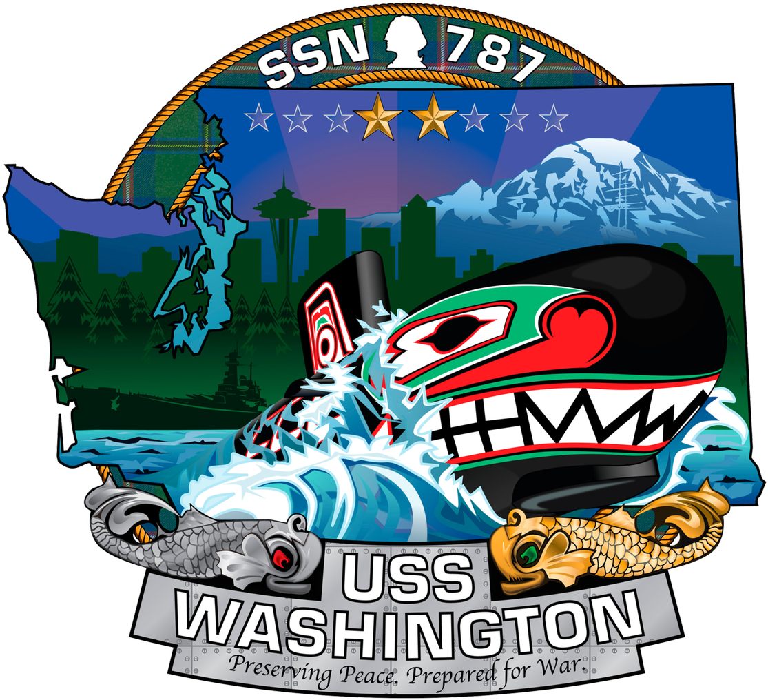 Brier Dudley On Twitter - Uss Washington Crest Bb 56 (1200x1087), Png Download