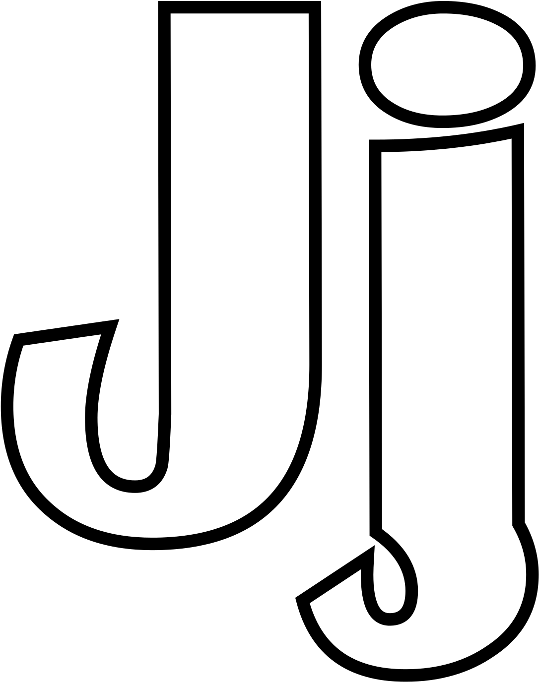 Small Alphabet Coloring Pages With 2000px Classic J - Dibujo De La J (2000x1545), Png Download
