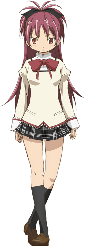 Major Characters - Madoka Magica Kyoko Uniform (556x786), Png Download