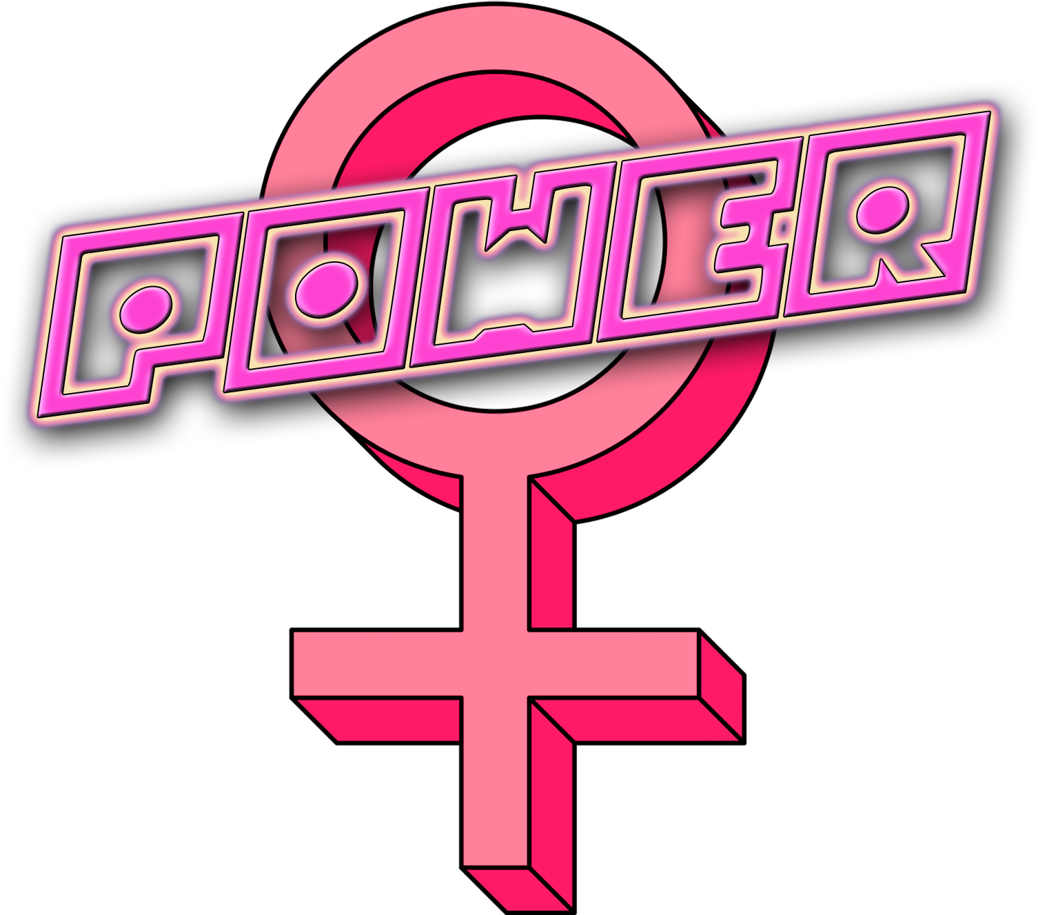 Image Of Girl Power Sticker - Cross (1578x1382), Png Download