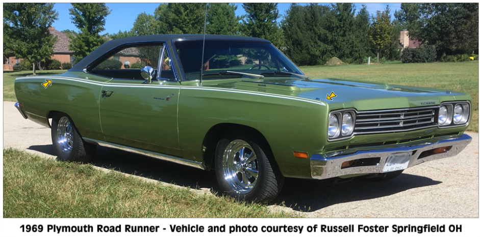 1969 Plymouth Road Runner Upper Body Wide Sport Stripe - Plymouth Road Runner (940x587), Png Download