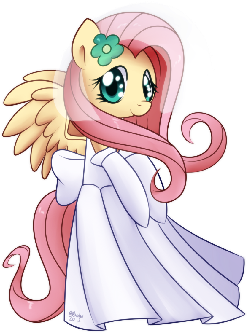 Fluttershy - Wedding Dress - My Little Pony Fluttershy (904x1149), Png Download