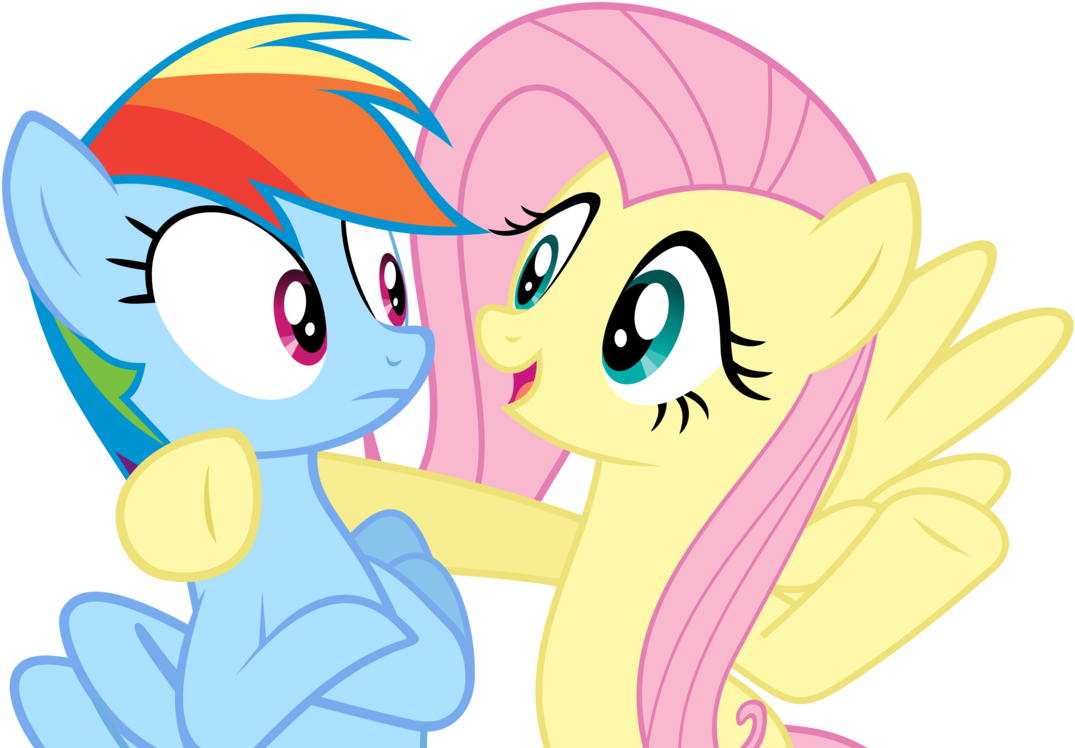 Fluttershy Huging Rainbow Dash - Mlp Fluttershy And Rainbow Dash (1280x800), Png Download