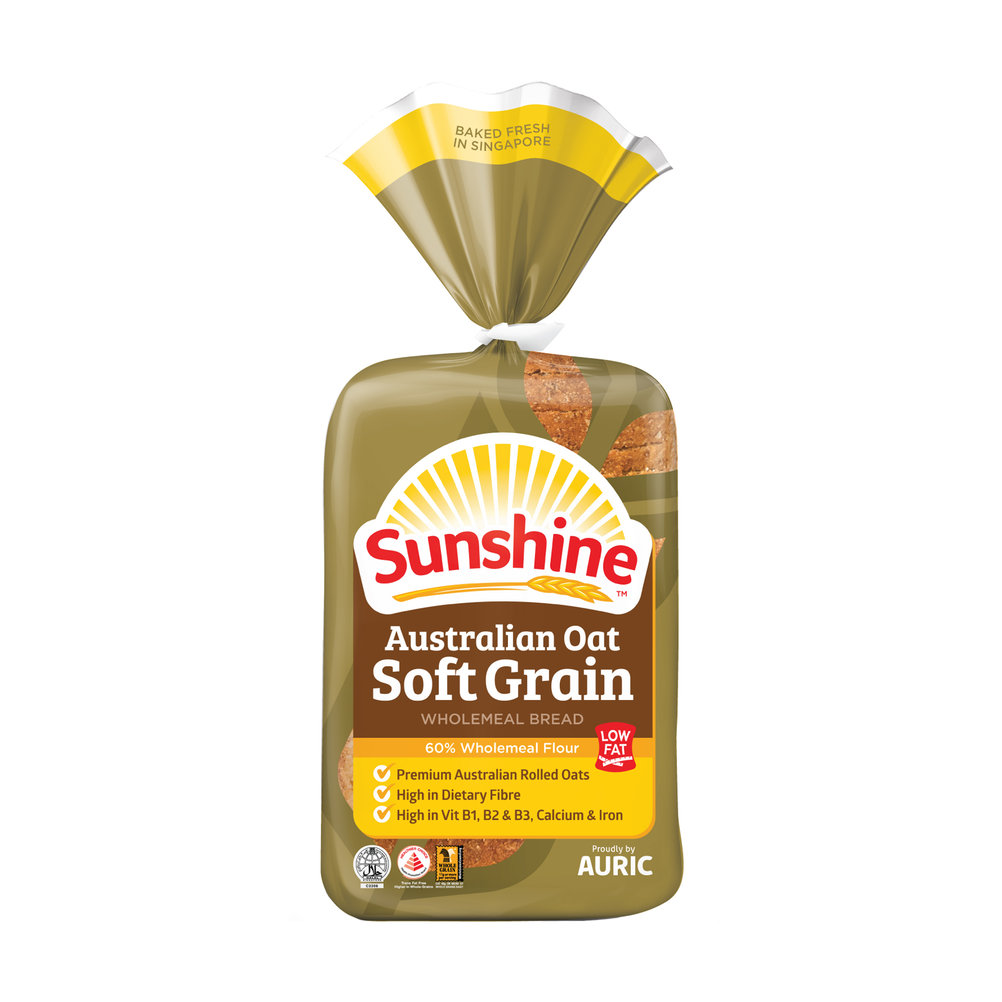 Sunshine Australian Oat Soft Grain Wholemeal Bread - Whole Grain Bread Singapore (1280x1280), Png Download