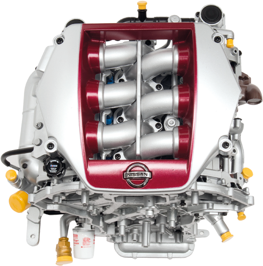 The Gt-r Uses Metal Timing Chains, Which Are Hard Wearing - Gtr Engine Png (605x539), Png Download