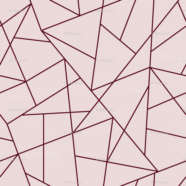 Blush And Burgundy Geometric Triangle Pattern K074 - Geometric Line Pattern Png (600x600), Png Download