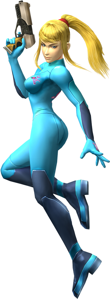 Zero Suit Samus [credit Planet Renders] Photo - Samus Aran Smash Bros (370x1000), Png Download