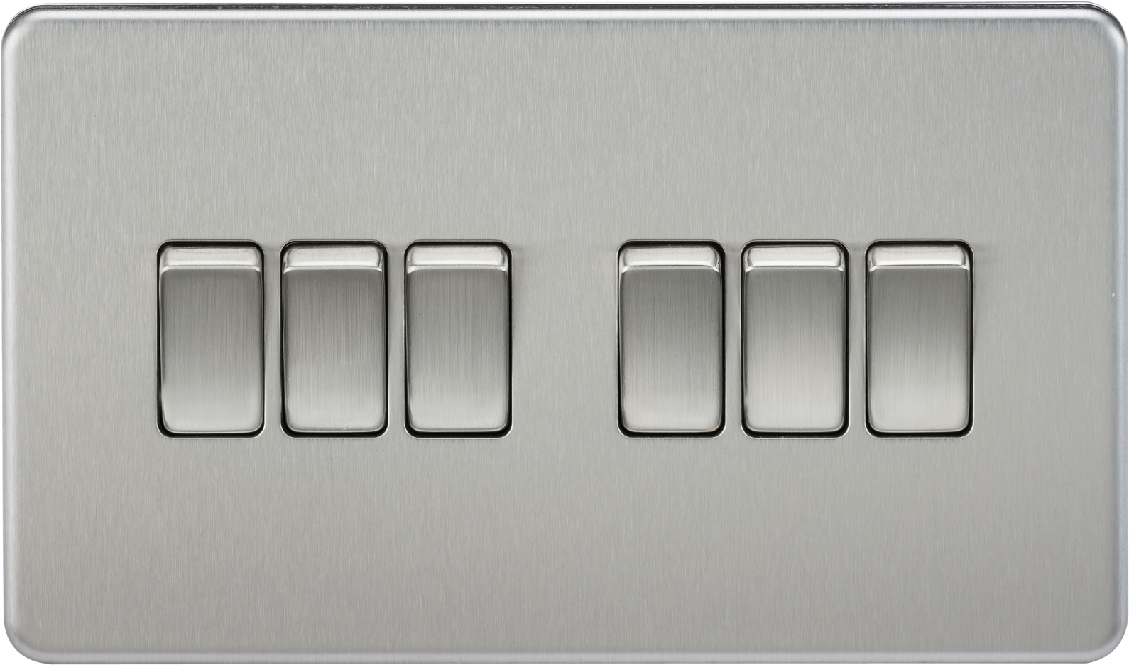 Knightsbridge Screwless 10a 6g 2 Way Light Switch Brushed - Light Switch (1600x1600), Png Download