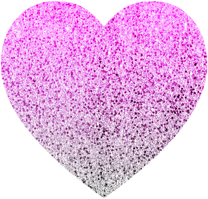 Pink Love Heart - Light Purple Glitter Heart (720x720), Png Download