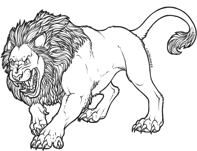 Linework Savage Lion Lioden Fadfceddcdeaadepng Dadedacbeaecepng - Line Art (745x563), Png Download